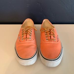 Peach Pink Vans Classics with Leather Laces